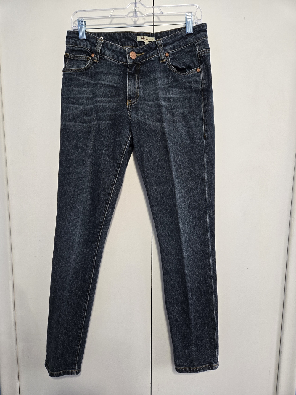 CAbi Jeans Size 4 Slim Straight Stretch Dark Wash Denim Jeans
